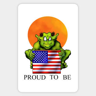 American Flag Proud Trollord Sticker